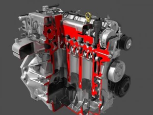 car 4 cylinder engine cutaway 3D Model