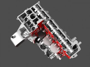 car 4 cylinder engine cutaway 3D Model