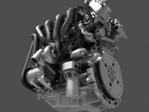car 4 cylinder engine cutaway Modelo 3D