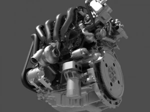 car 4 cylinder engine cutaway 3D Model