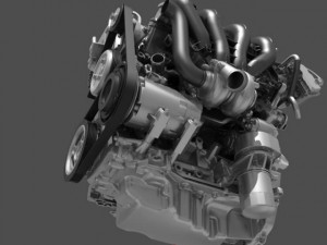 car 4 cylinder engine cutaway Modelo 3D