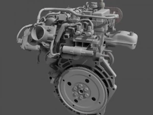 car 4 cylinder engine cutaway 3D Model