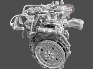 car 4 cylinder engine cutaway 3D Model