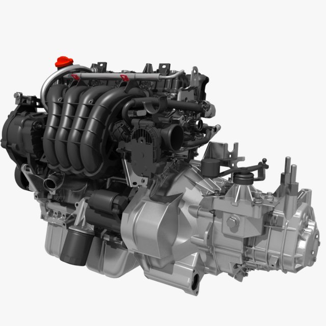 engine with transmission Modello 3D .c4d .max .obj .3ds .fbx .stl .blend 
