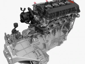motore con trasmissione Modello 3D