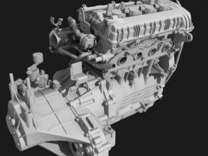 engine with transmission Modello 3D