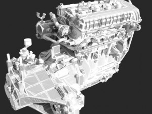 engine with transmission Modello 3D