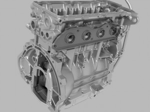 engine with transmission Modello 3D