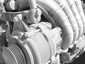 engine with transmission Modello 3D