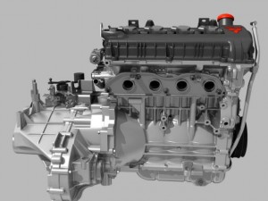 engine with transmission Modello 3D