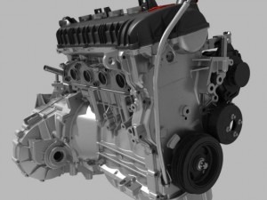 engine with transmission Modello 3D