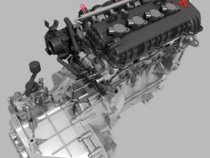 engine with transmission Modello 3D