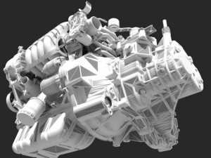 engine with transmission Modello 3D