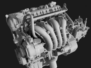 motore con trasmissione Modello 3D