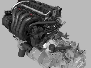 motore con trasmissione Modello 3D