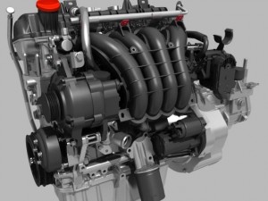 engine with transmission Modello 3D