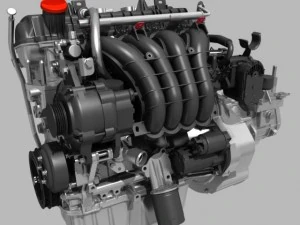 motore con trasmissione Modello 3D