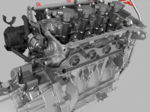 motore con trasmissione Modello 3D