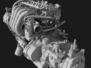 engine with transmission Modello 3D