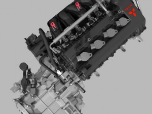 engine with transmission Modello 3D