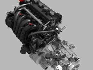 engine with transmission Modello 3D