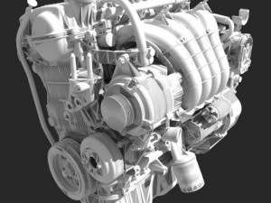 engine with transmission Modello 3D