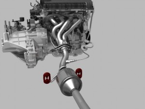 engine with transmission exhaust Modelo 3D
