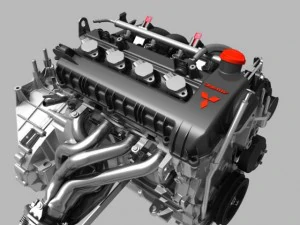 engine with transmission exhaust 3D Model