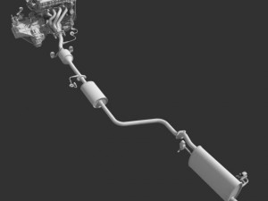 engine with transmission exhaust Modelo 3D