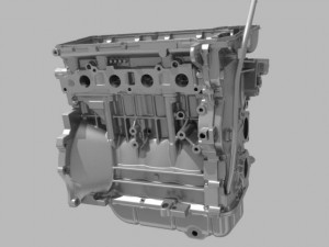 engine with transmission exhaust Modelo 3D
