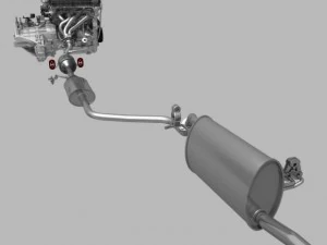 engine with transmission exhaust 3D Model