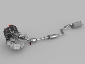 engine with transmission exhaust Modelo 3D