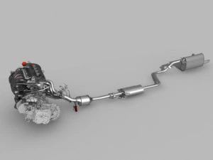 engine with transmission exhaust 3D Model