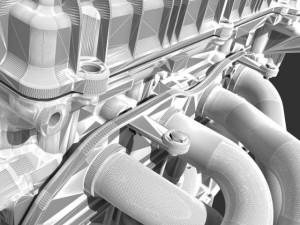 engine with transmission exhaust Modelo 3D