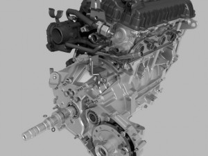engine with transmission exhaust Modelo 3D