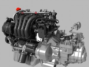 engine with transmission exhaust Modelo 3D