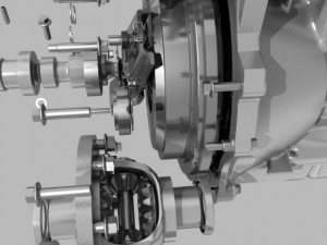 engine with transmission exhaust Modelo 3D