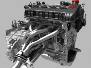 engine with transmission exhaust 3D Model