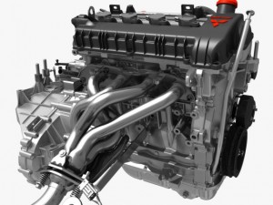engine with transmission exhaust Modelo 3D
