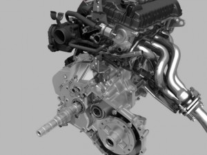 engine with transmission exhaust Modelo 3D