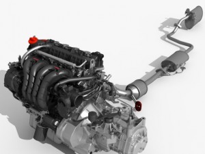 engine with transmission exhaust Modelo 3D
