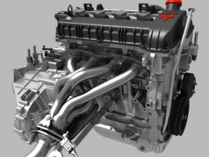 engine with transmission exhaust Modelo 3D