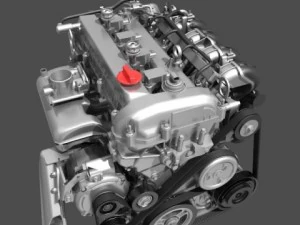 car 4 cylinder engine 01 3D Model