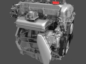 car 4 cylinder engine 01 3D Model