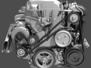 car 4 cylinder engine 01 3D Model