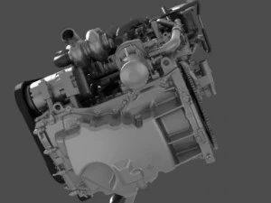 car 4 cylinder engine 01 3D Model