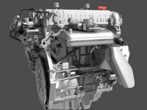 car 4 cylinder engine 01 3D Model