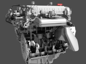 car 4 cylinder engine 01 3D Model