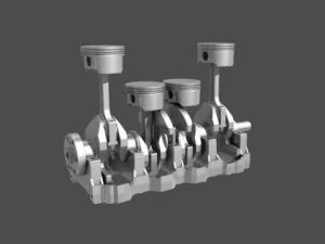 car 4 cylinder engine 01 3D Model