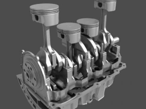 car 4 cylinder engine 01 3D Model